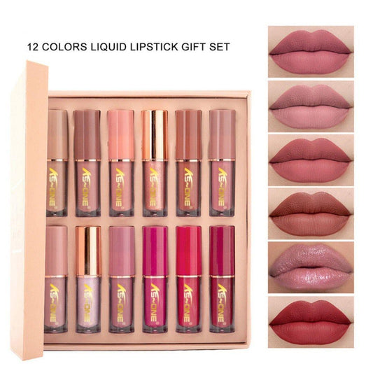 12 Matte Colors Liquid Lipstick Box - 2.5ml*12pcs