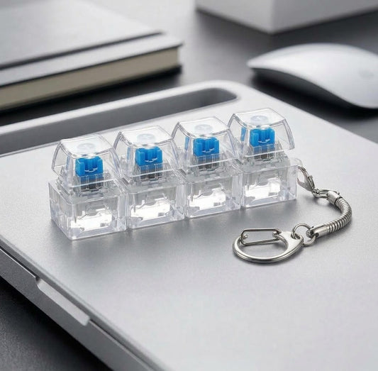 4-Key Keyboard Switch Keychain & Fidget Clicker Desk Toy