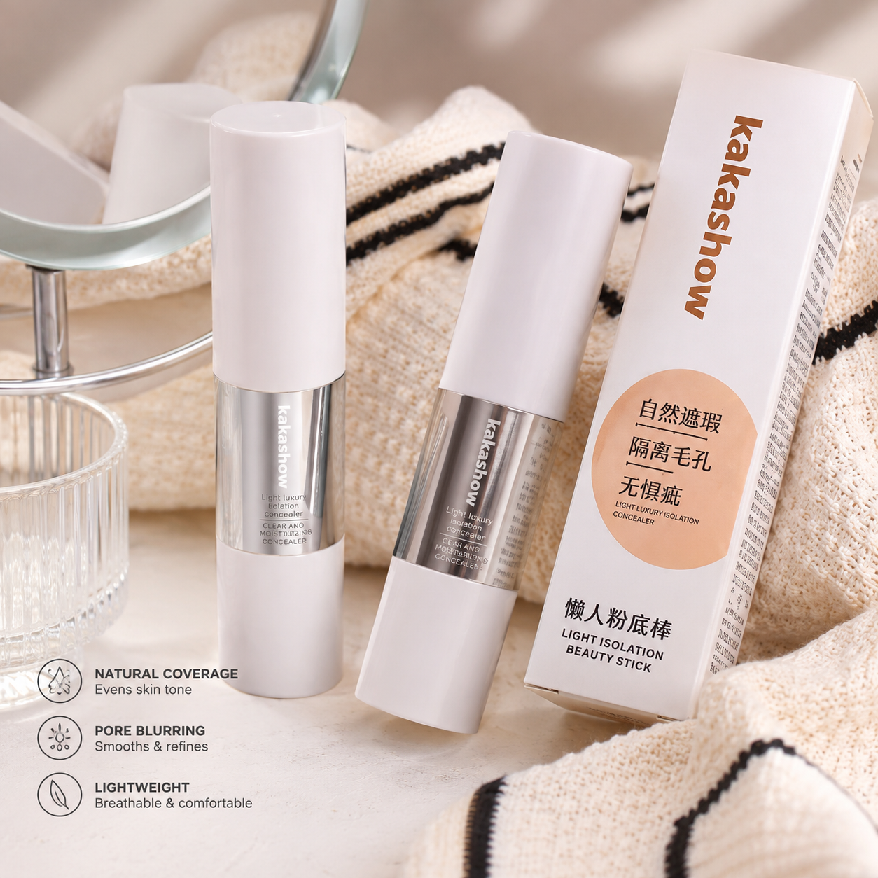 Kakashow Flawless Coverage Concealer Stick | Full Coverage Foundation Stick | Lightweight, Long-Lasting & Natural Finish
