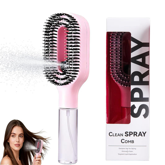 2-in-1 Detangler Brush, Hair Brush with Water Spray | Detangling Brush with Built-in 50ml Water Mister, Brush with Water Spray