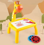 Giraffe Small Size Art Drawing Board Leds Projector Light Toy Children Kids Painting Table Small Desk (with Box Packing)(random Color)